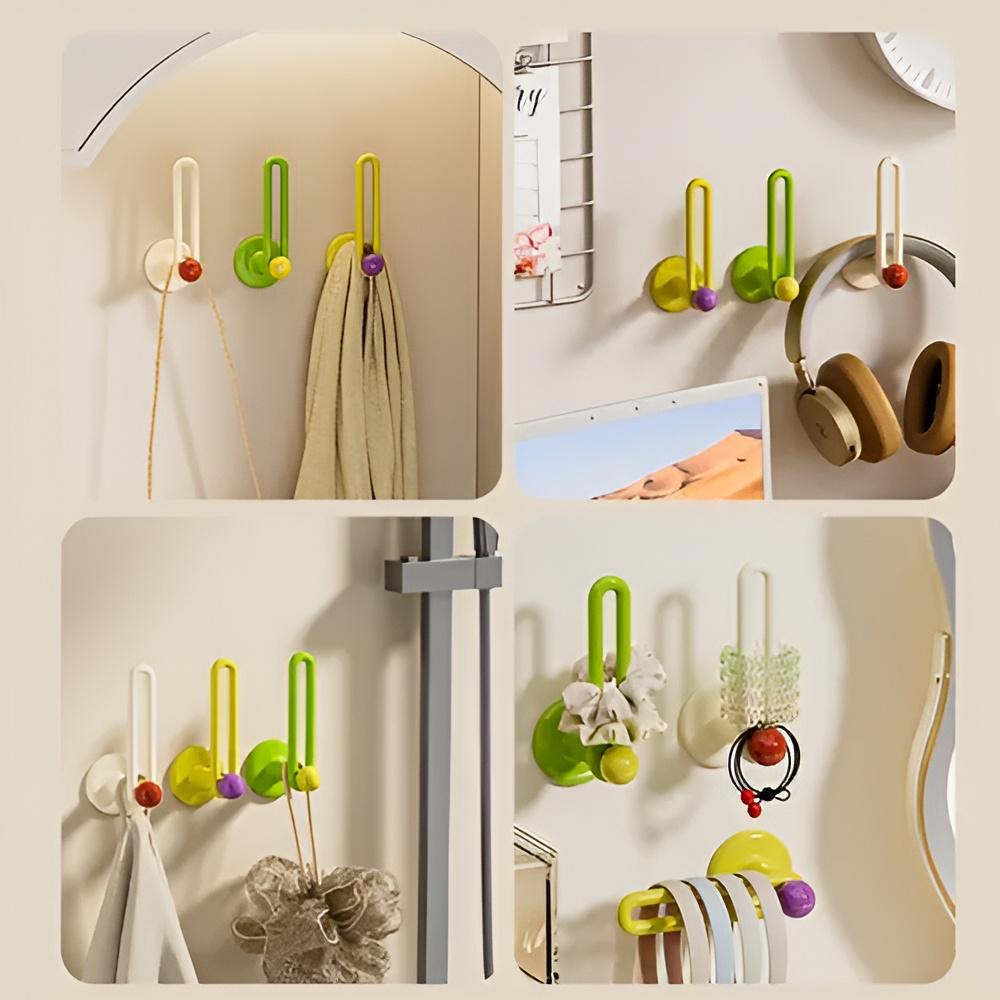 1pcs Multifunctional Wall Mounted Hair Accessory Organizer - No Punching Hair Ring Holder Hat and Scarf Hanging Rack Hook