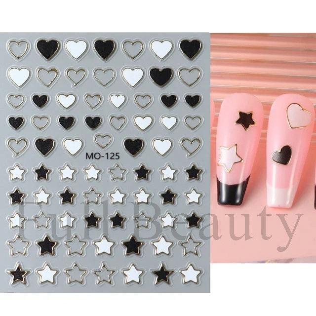 Colorful Butterfly Laser Manicure Decor Sliders Relief Engraved 5D Embossed Nail Stickers Nail Art Sticker Decal