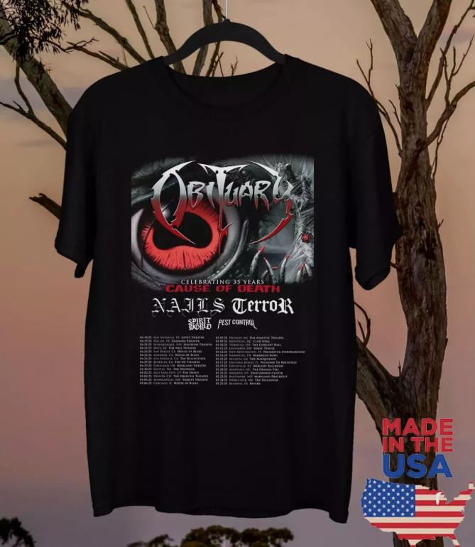 35 YEARS OF CAUSE OF DEATH OBITUARY TOUR 2026 T Shirt Full Size S-5XL XXL