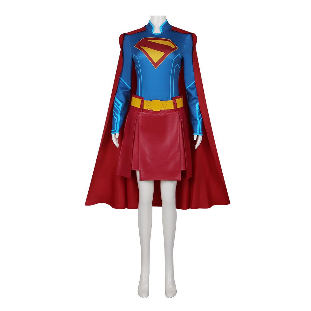 Supergirl Cosplay Costume For Women With Polyester Fabric For Halloween And Stage Shows