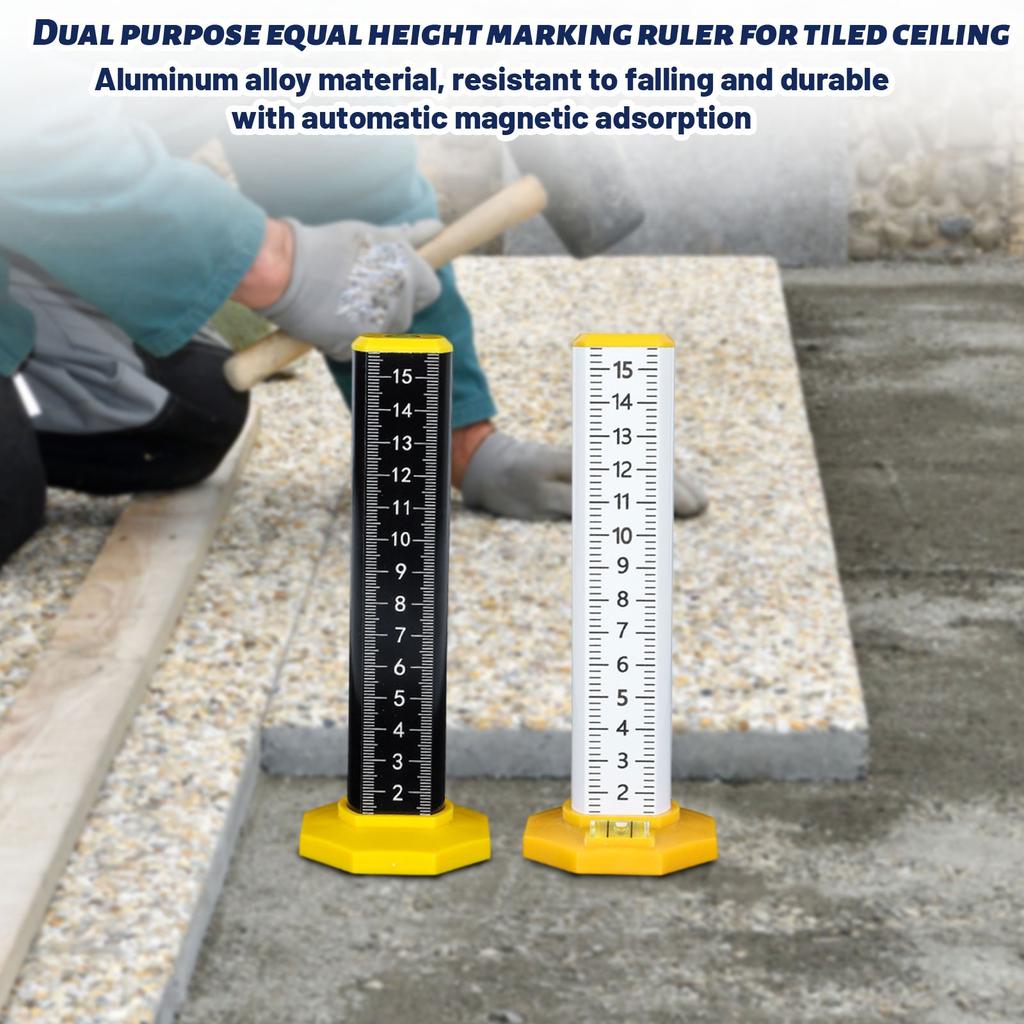 Leveling Ruler High Precision for Tile Laying Aluminum Alloy Measuring Tool Professional Masonry Trowel for Floor Alignment