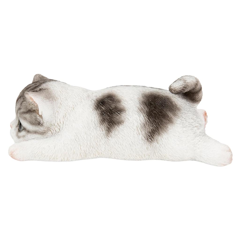 Woobia Prone Mackerel Tabby and White Cat Magnet 11.4 X 6.4 X 4.2 Cm Doll Figurine Ornament Animal Garden Decoration Cat H20299-16
