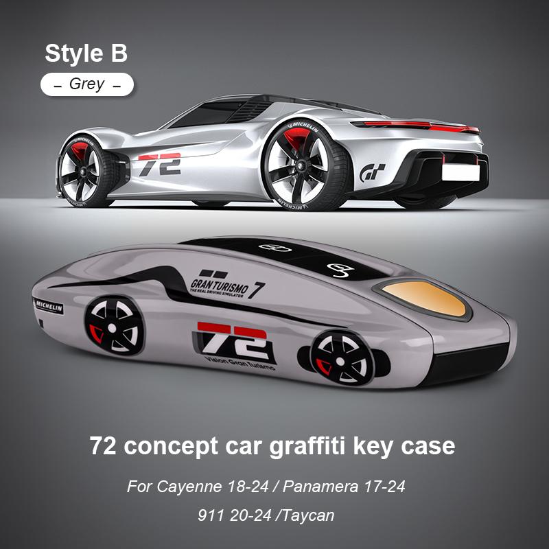 For Porsche Panamera Cayenne Macan 718 Cayman Boxster 911 Taycan Car 92 Track Key Case Protective Shell Remote Control Fob Cover