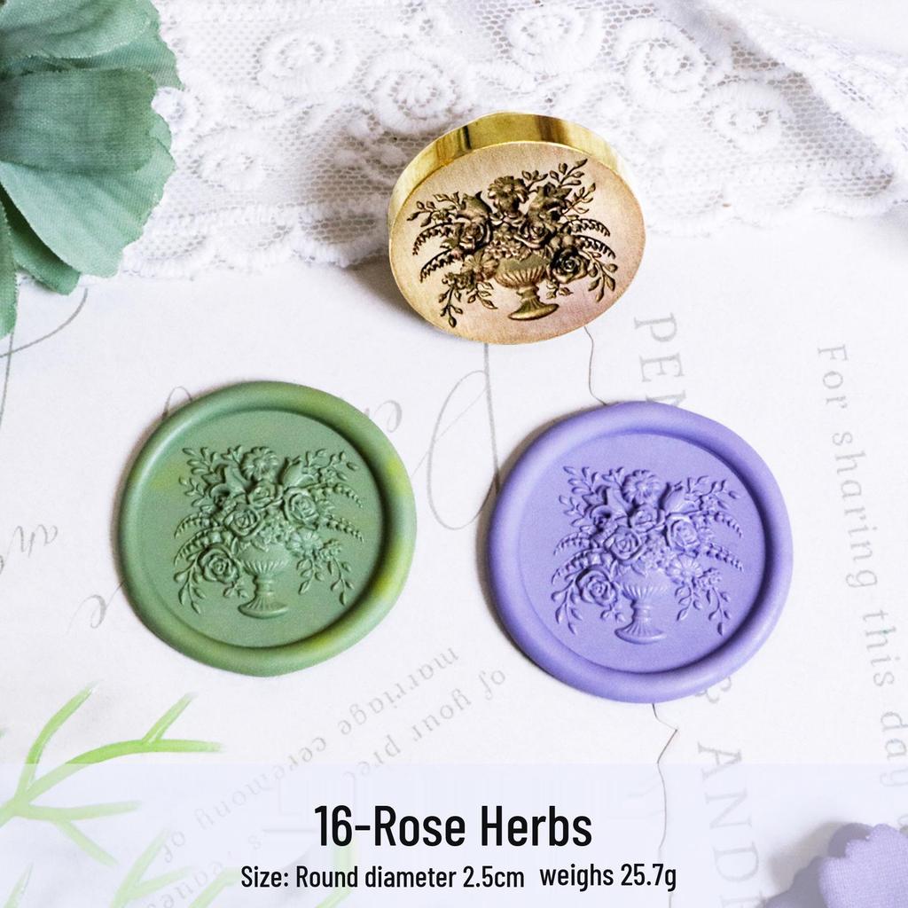 Three-Dimensional Engraved Brass Wax Seal Stamp Head with Frosted Irregular Multi-Layer Design
