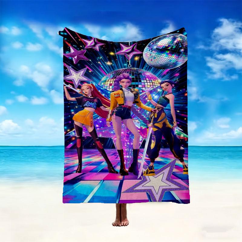 1pz Coperta Kpop Demon Hunters Accogliente, Coperta Stampata Leggera e Resistente, Perfetta per Casa, Divano, Letto, Picnic, Viaggio, Ufficio
