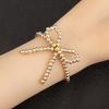 Nidin New Arrival Aesthetic Bow Knot Shape Round Beads Charm Chain Bracelets Adjustable For Women Fashion Versatile Jewelry Gift