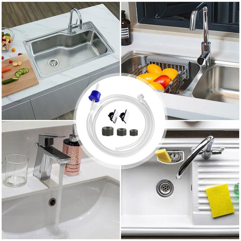 Kit de tube d'extension pour savon sous plan en silicone pour évier de cuisine, distributeur de savon à vaisselle, long tube pour shampooing de salle de bain pour la maison, l'hôtel