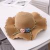 Willow flower straw hat women's wavy edge big brim sun hat summer outdoor sun protection hat travel visor parent-child hat