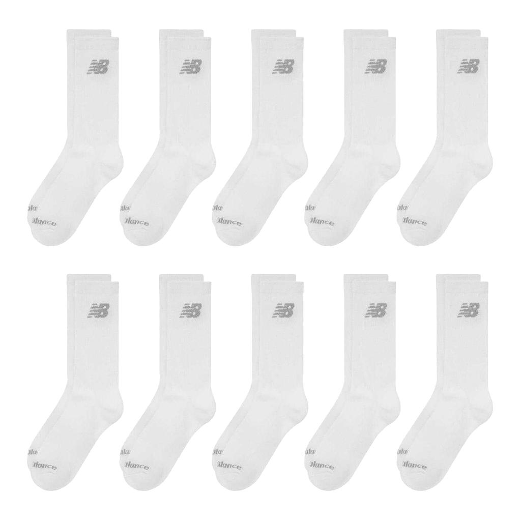 New Balance Unisex Adult Logo Cushioned Crew Socks (Pack of 10)