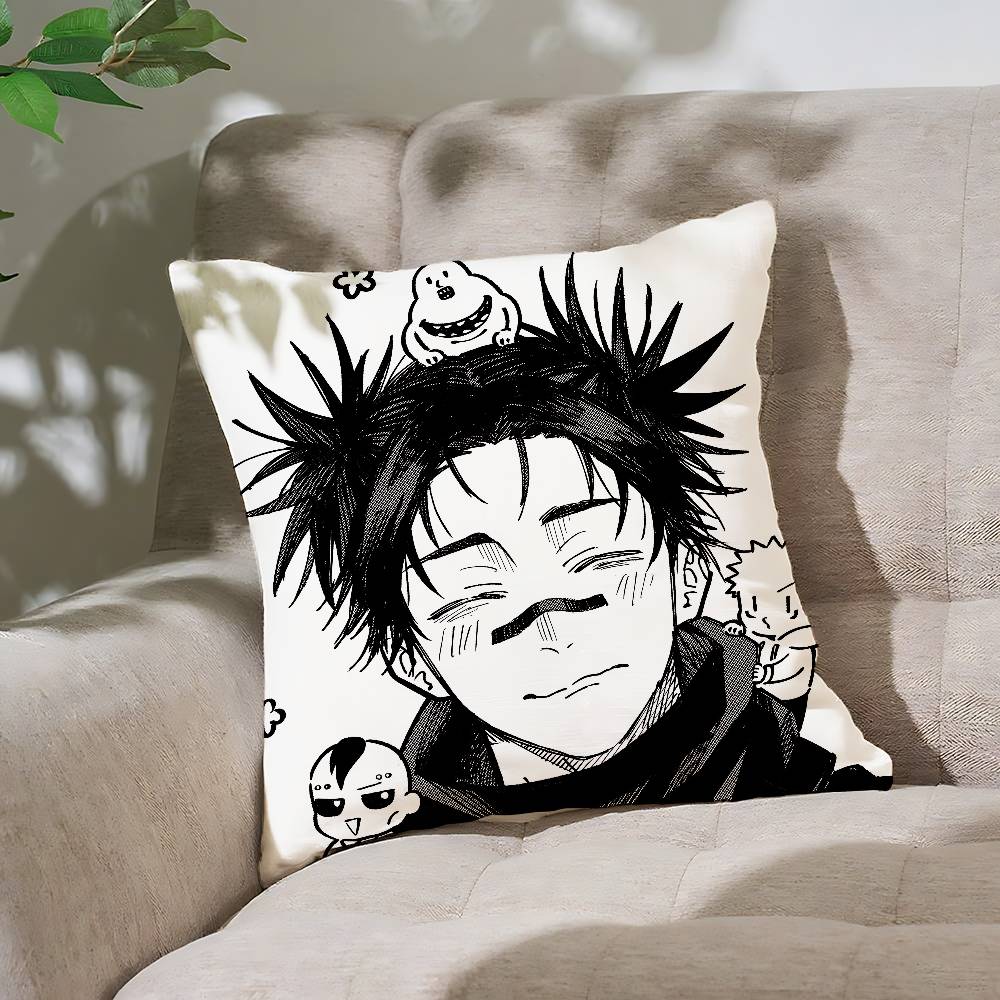 Anime J-Jujutsu K-Kaisen Pillow Case Cushion Cover Soft Cute Throw Pillow Case For Car Sofa Pillowcase Polyester With Zipper