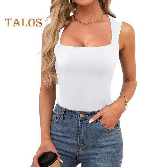 

Женский летний жилет с квадратным воротником, широкими бретелями, без рукавов, однотонный, облегающий, с рубчиком M белый