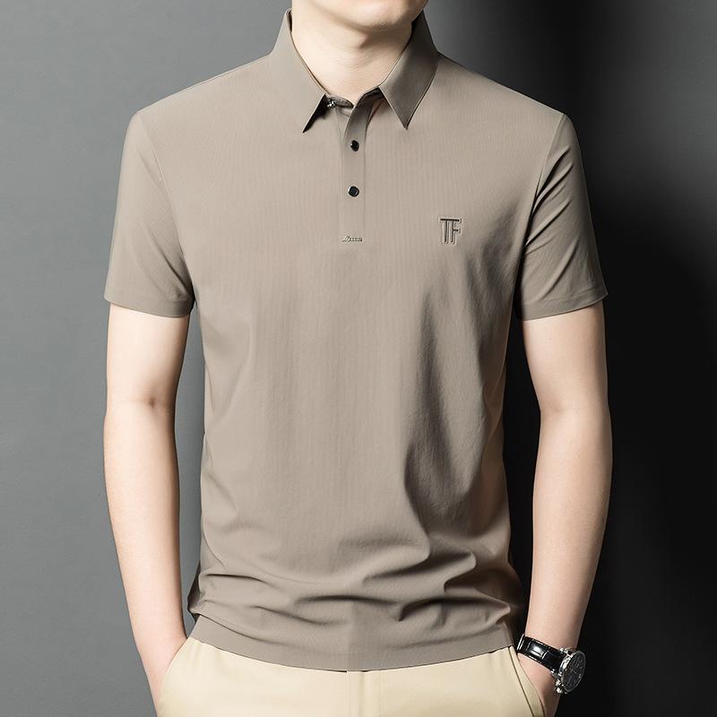 

Men s New Short-sleeved Polo Shirt, New Summer Wear, Middle-aged Business Casual Thin T-shirt Bottoming Shirt