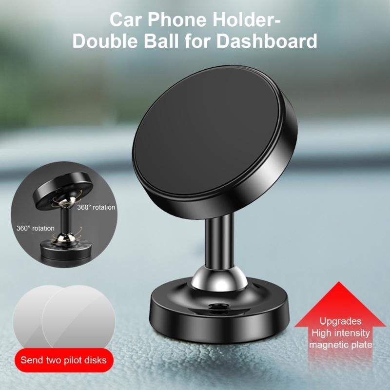 Practical Multiangle Rotation Phone Stand, Strong Magnetic Suction Cup Holder Single Hand Use for Various Mobile Devices