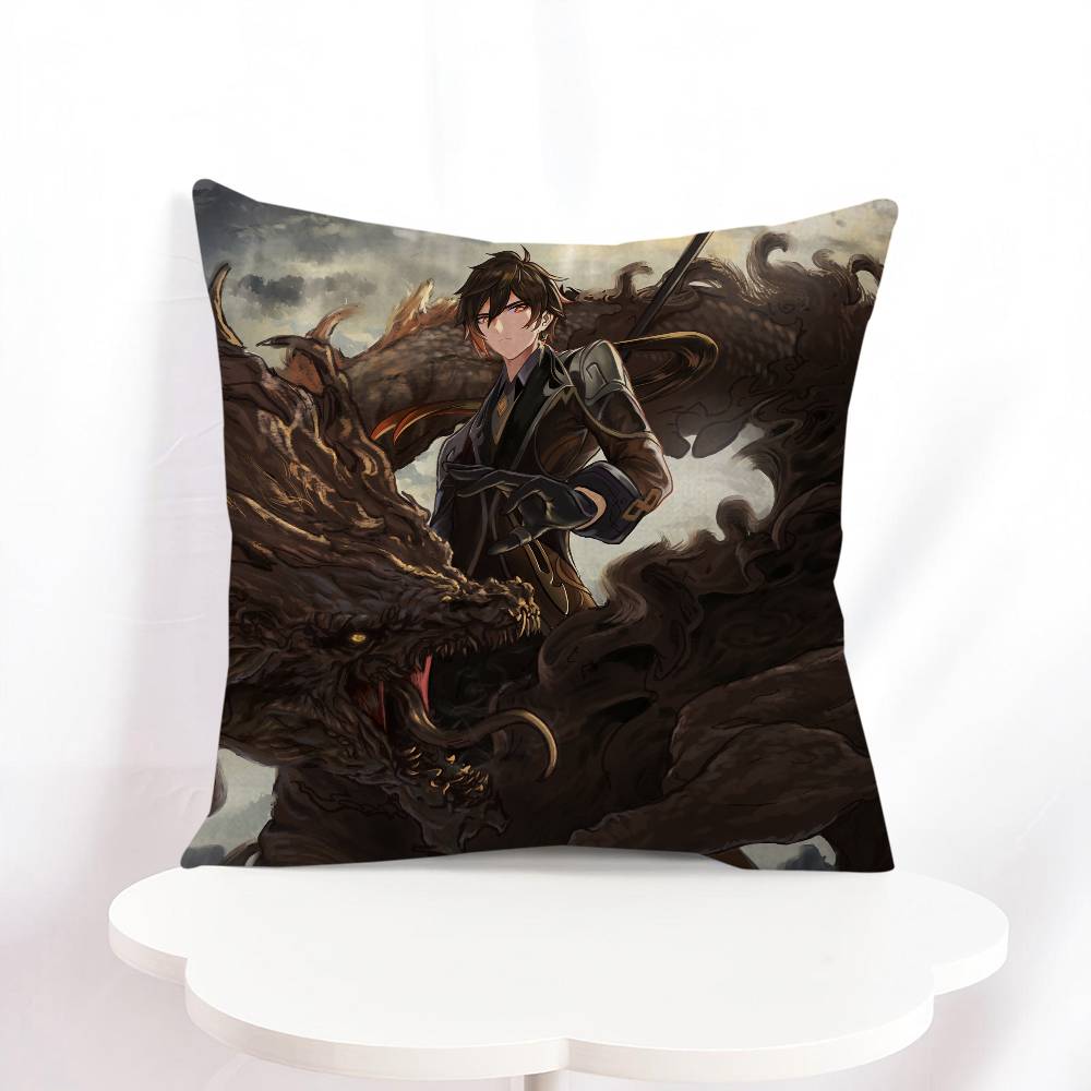 Zhongli Tecknad Kudde Gåvor Hemkontor Möbler Sovrum Soffa Bil Kuddfodral Fodral 45x45cm