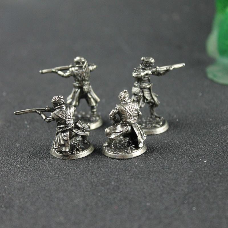Bílá měď Japonský šógunát Samurajové Vojáci Figurky Miniatury Vintage Kovové Vojáky Soška Stolní Ozdoba