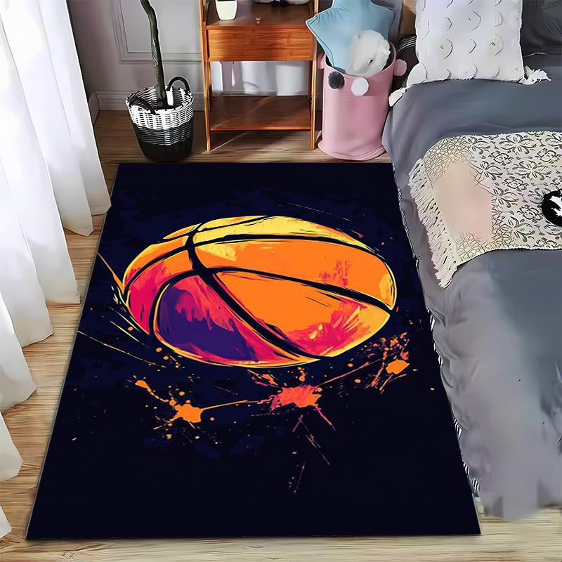 Colorful Basketball Theme Carpet for Bedroom or Living Room Decor Suitable for Use As an Anti-slip for Living Room Bedroom Sofas