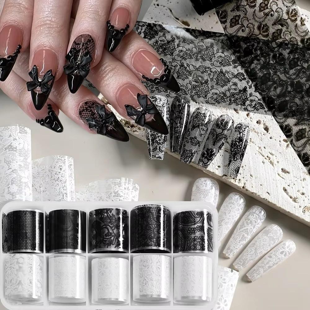 Kant Design Nagelfolie Streep Patroon Nagellak Stickers Professionele Manicure Decals Manicure DIY