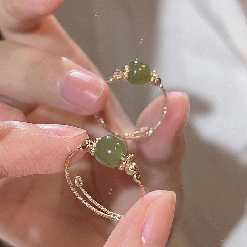 Pearl Bunny Ring Hepburn Style Fashion Metal Enamel Index Finger Ring Niche Design High-end Ring