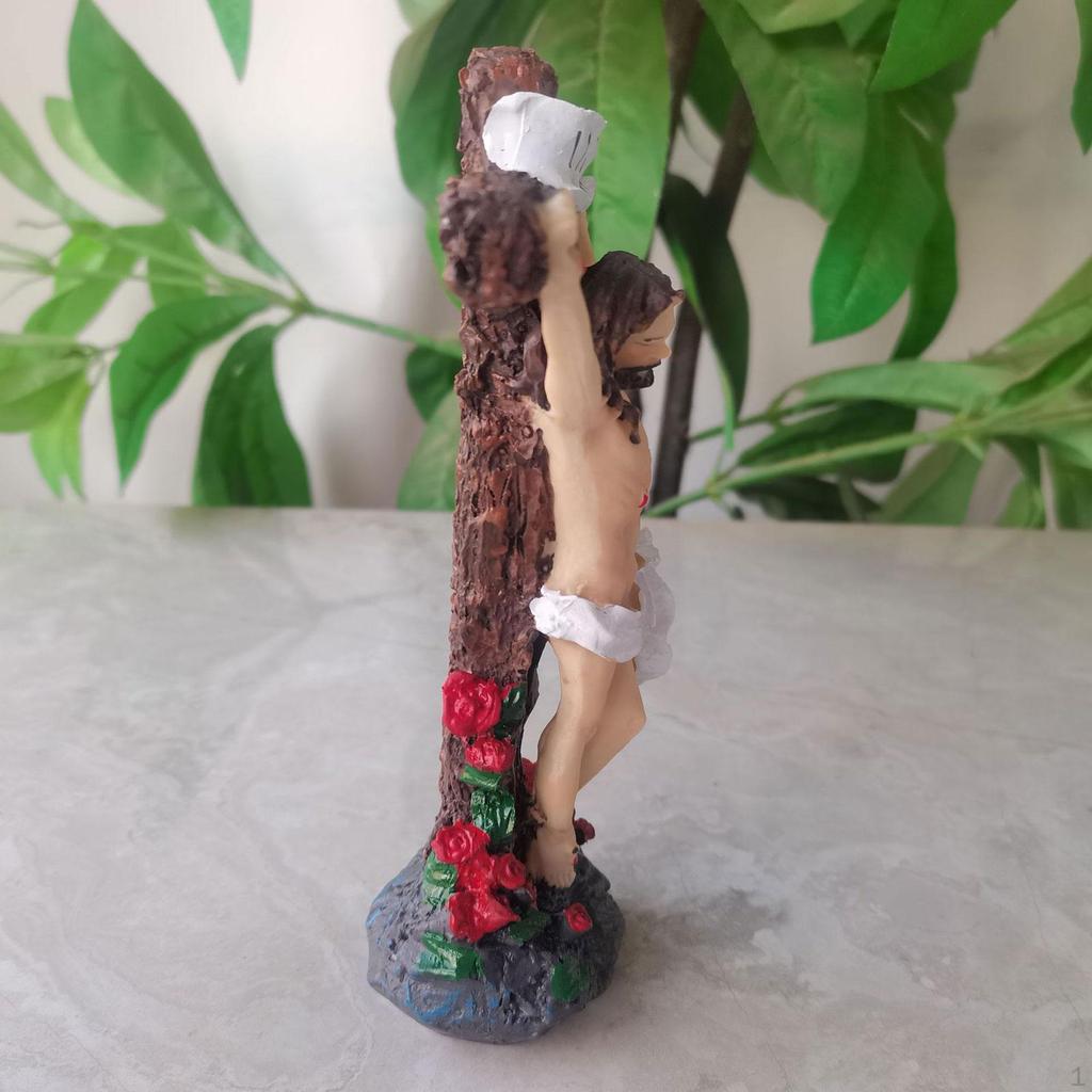 Jesus Kruzifix Kreuze Figurine Katholischen Kreuz Desktop Plaque Statue Ornament Harz