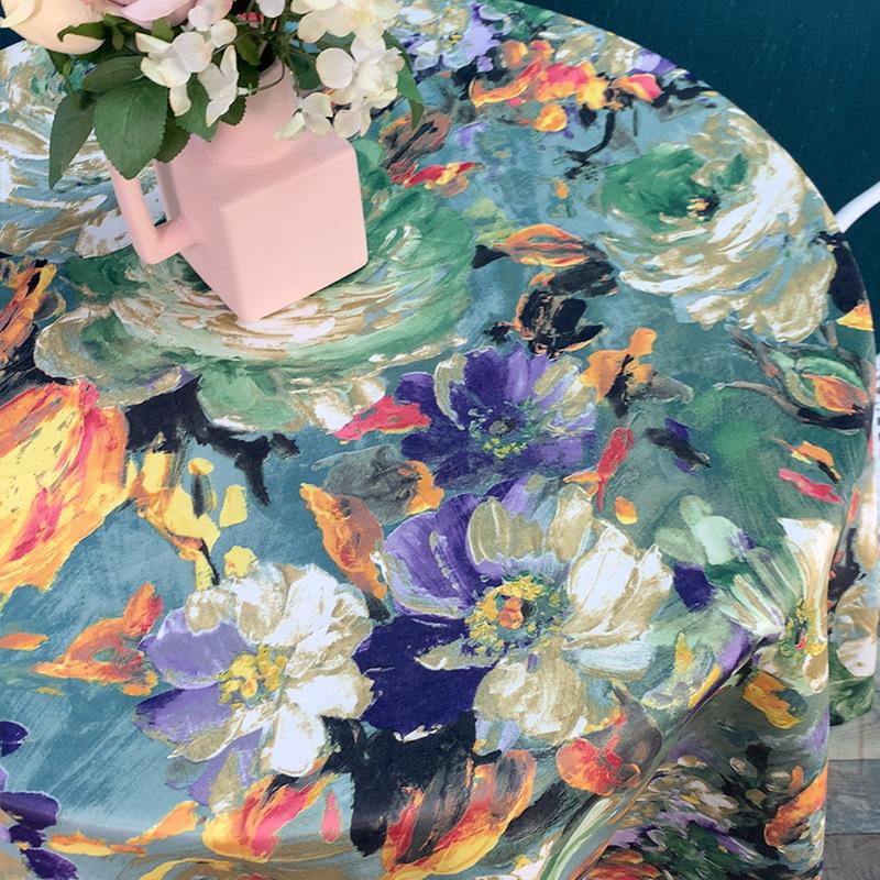 Tovaglia da pranzo floreale con pittura a olio, per la casa, la cucina, il banchetto, l'hotel, rettangolare, per il tè e il caffè