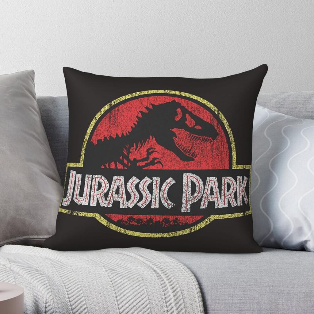 Jurassic Park Red Distressed Square Pillowcase Polyester Linen Velvet Pattern Zip Decorative Bed Cushion Cover Wholesale x