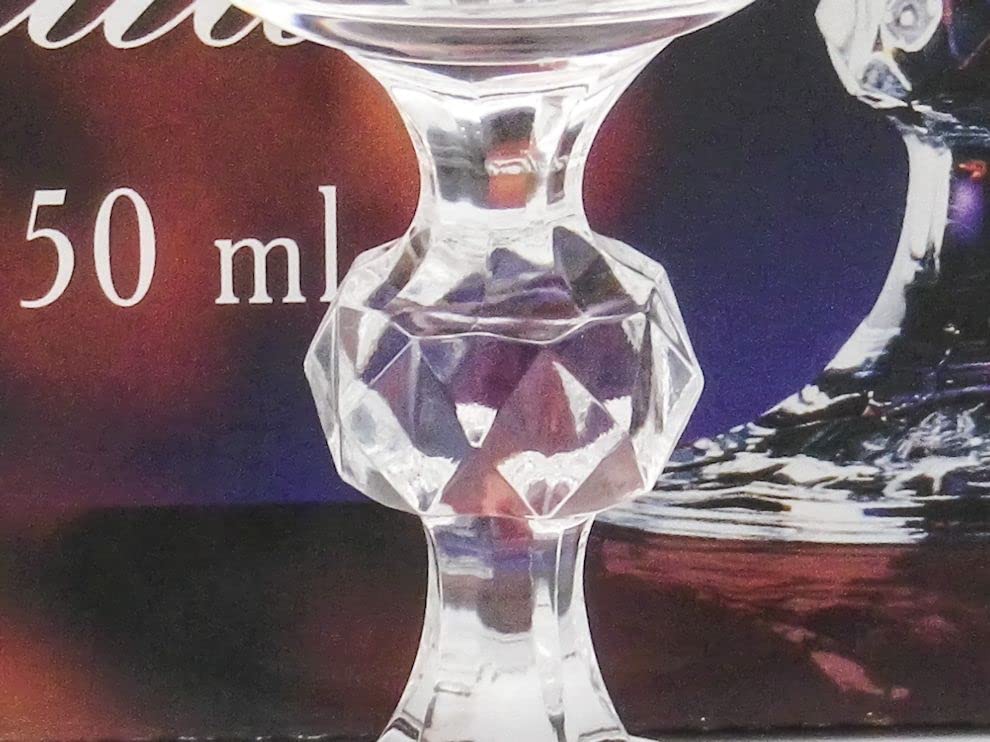 Bohemian Glass "Claudia" Liqueur and Chilled Sake Glasses, Set of 6, 40149-50-6, Dishwasher Safe, Crystallex
