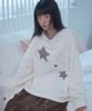 AMBLER By Letter Applique Embroidered Raglan Hooded Long Sleeve Ajs303 (Ivory)