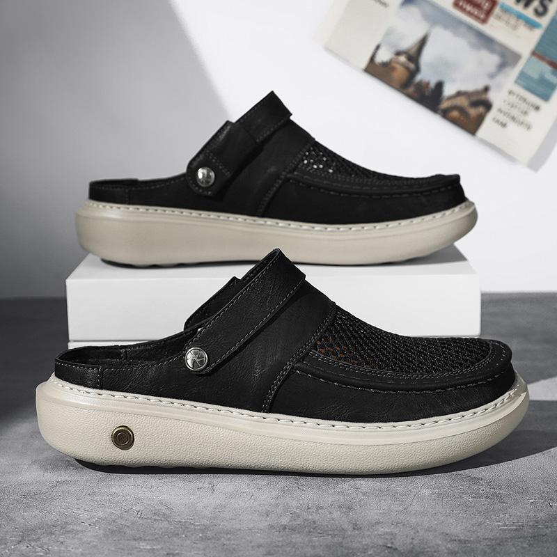 Summer Men Sandals Genuine Leather Mens Casual Shoes Outdoor Men Leather Sandals for Men Beach Shoes Roman Mens Shoes