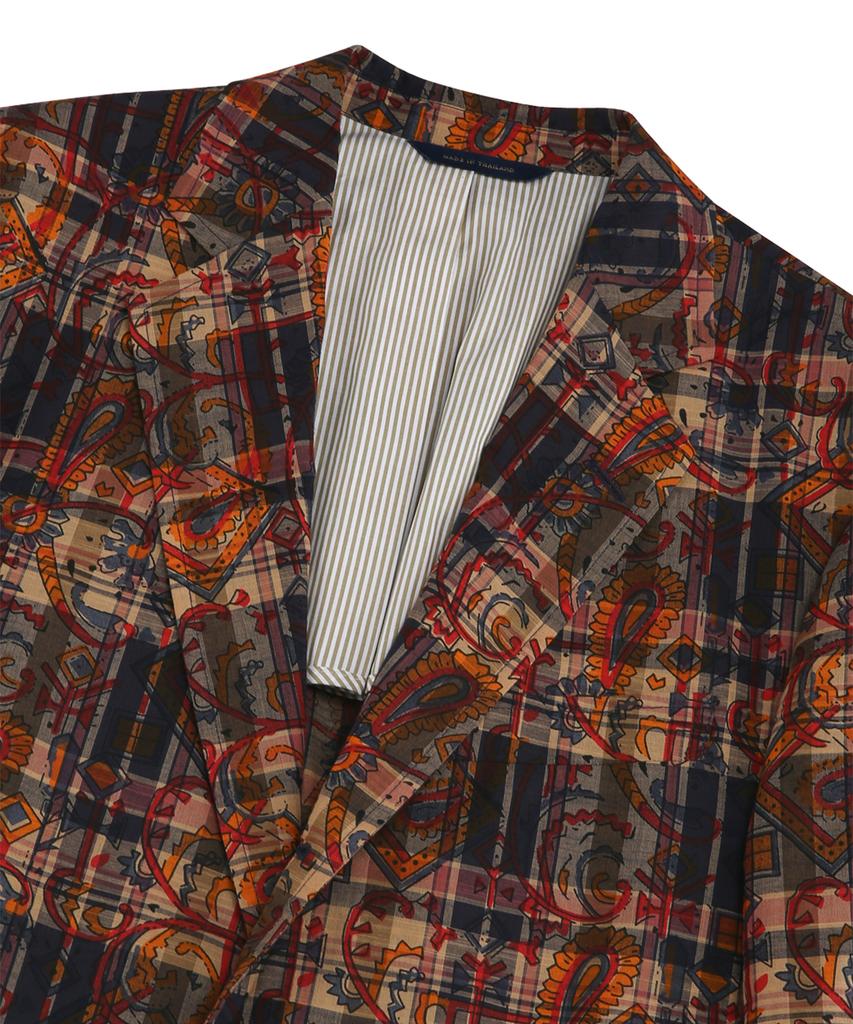 Brooks Brothers Traditional Fit Madras Print 3-Button Jacket (Brown) (Bbjsmm13624Es)