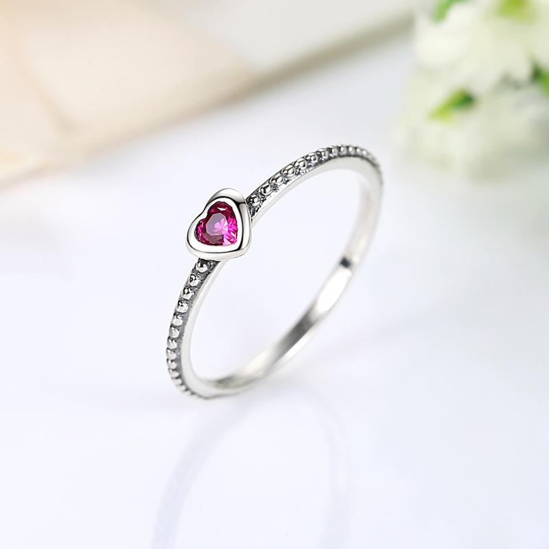 925 Silver Rings For Women Love Heart Crown Wishbone Engagement Wedding Ring Jewelry Gift