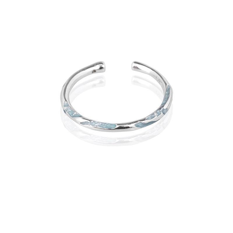 

Изысканное синее регулируемое кольцо для женщин Современный геометрический дизайн для любого случая