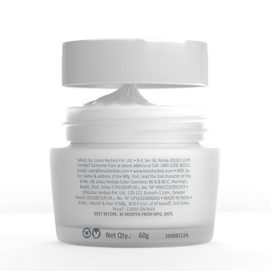 Crema idratante profonda WhiteGlow di Lotus Herbals, SPF 20, Crema viso per pelle secca, 60g