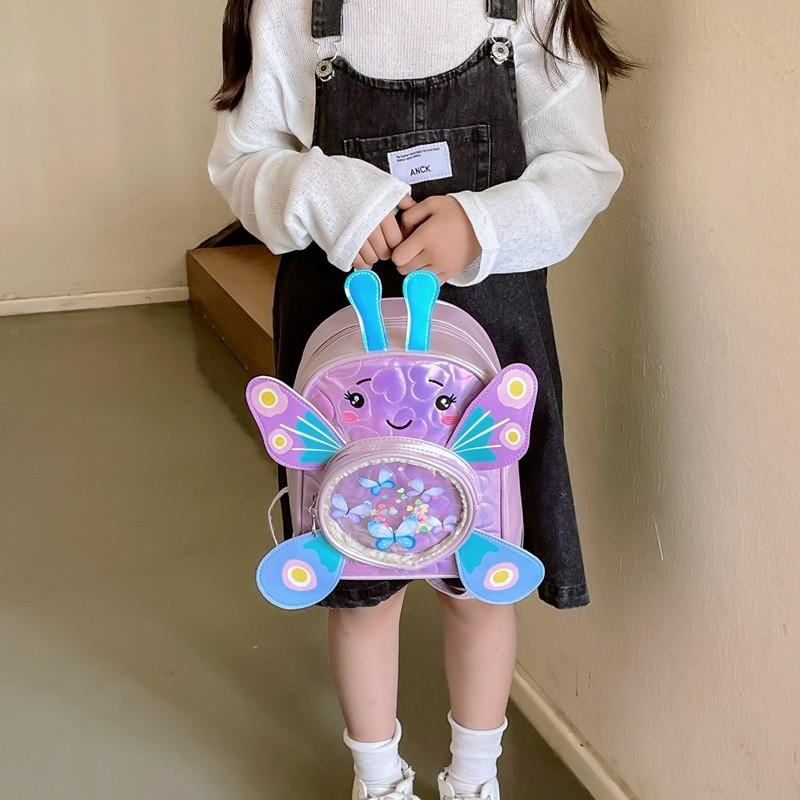Preschool Butterfly Backpack With Pu Material And Cartoon Style For School Use
