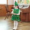Children's Christmas Tree Costume Set Festive Girl Easy To Clean Xmas Hat Dress for Performance Cosplay Gifts
