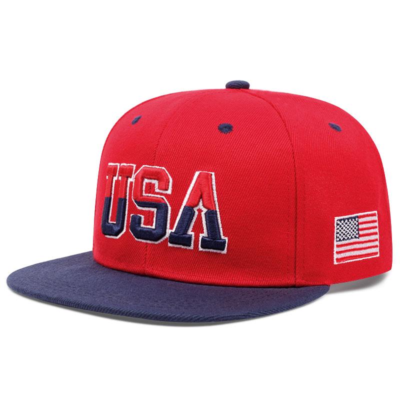 

Fashion New Flat Brimmed Hat Usa Embroidered Street Dance Hip Hop Hat Daily Sunshade Hat Baseball Hat Unisex