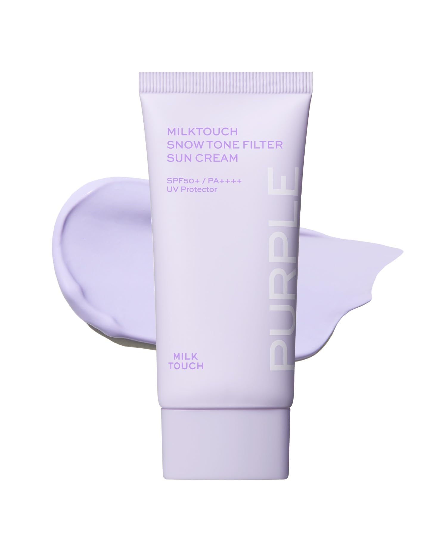 

Milk Touch Snow Tone Filter Sun Cream (02 Aurora Purple) Sunscreen Makeup Base Zinc Oxide Free Color Control 50mL