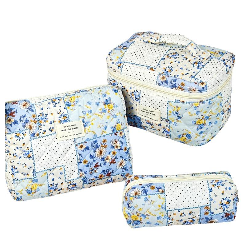 Large Capacity Travel Cosmetic Bag Portable Polyester Cotton Toiletry Bag Multifunctional Storage Pouch for Makeup Toiletries Business Trip