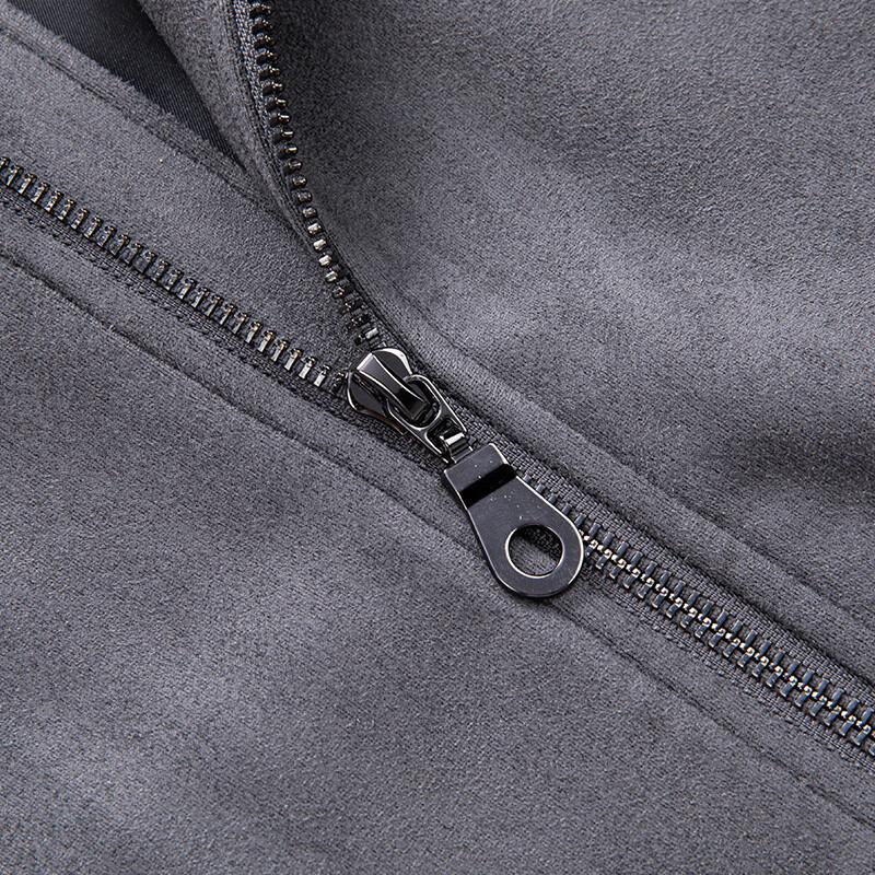 JOW Men's Suede-Feel Anti-Wrinkle Stand Collar Jacket