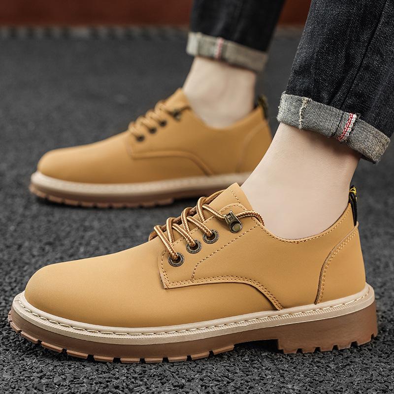 Spring New Low-top British Outdoor Shoes Single Shoes Casual Leather Shoes Breathable