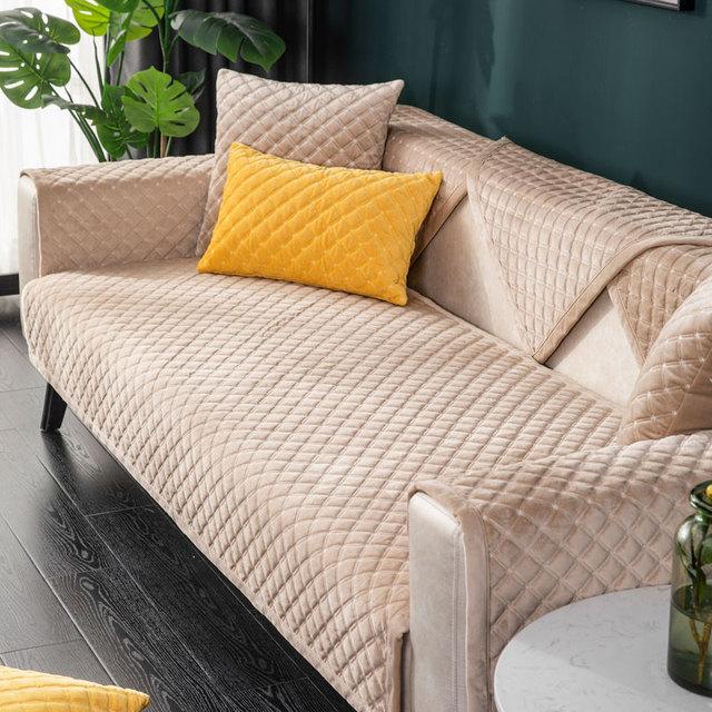 

Современный стеганый бархатный чехол для дивана, чехлы на 3 сиденья, чехол для дивана на двоих, плюшевый однотонный мягкий L-образный чехол для кресла, дивана, полотенце зеленого цвета 110x240cm 1pc верблюд