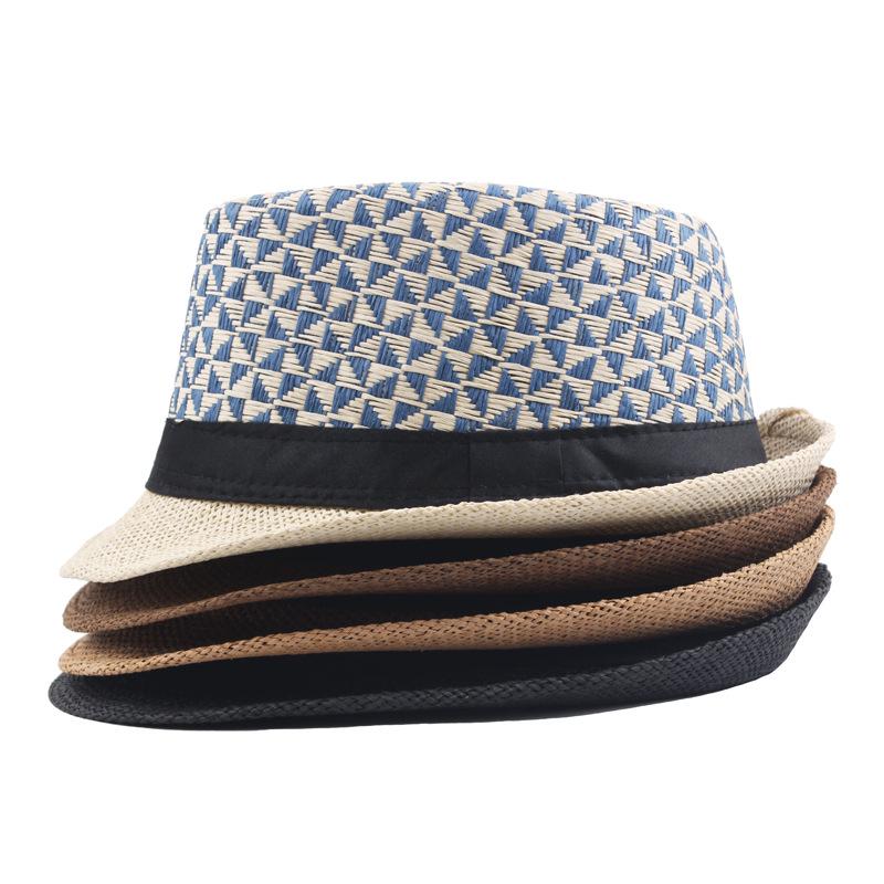 Herren Sommer Stroh Fedora - Gewebtes Papier, Aufkrempbare Krempe, Outdoor Sonnenhut, Europäischer und Amerikanischer Stil