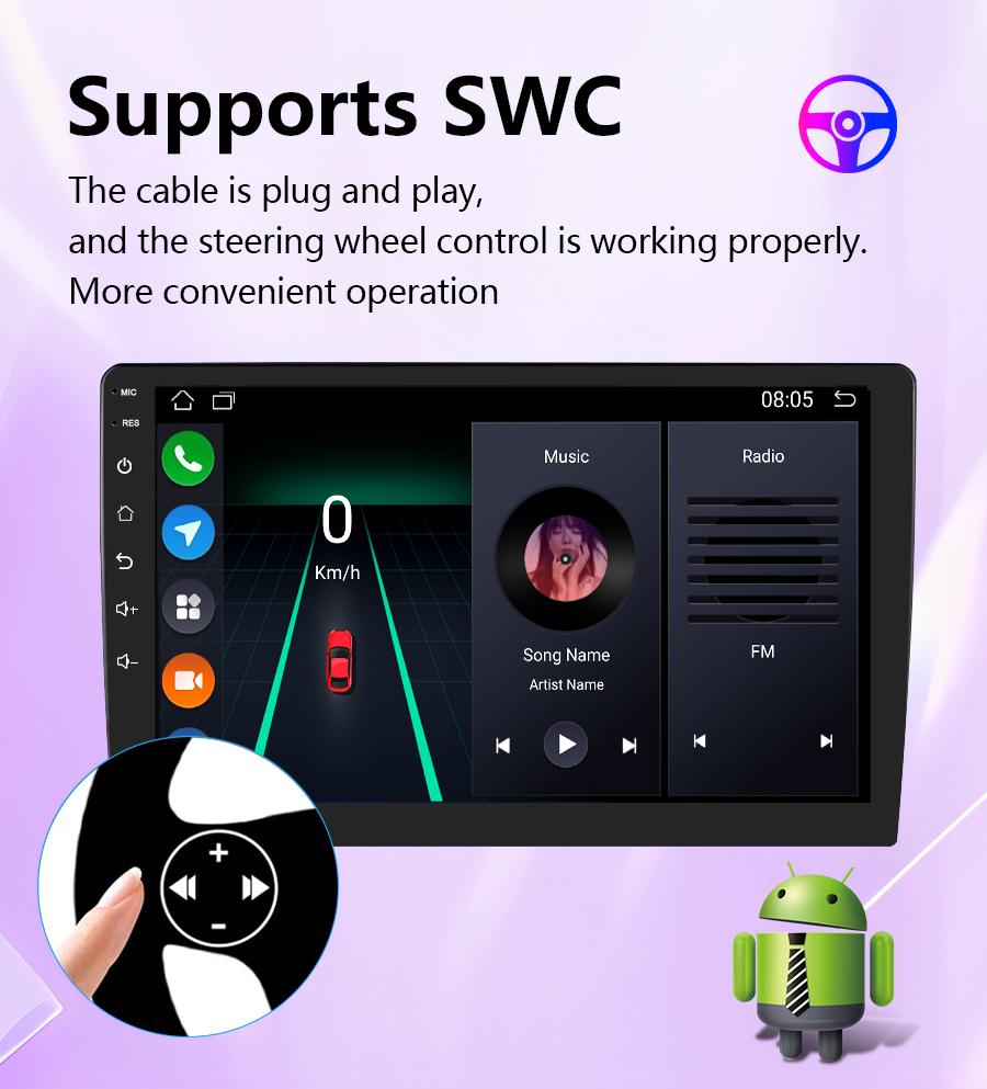 BOSSCAR 4core 2 Din Car Radio Androidauto Carplay Android 11 4G GPS Car Audio 7"/9"/10" WIFI BT IPS Automotive Multimedia Player