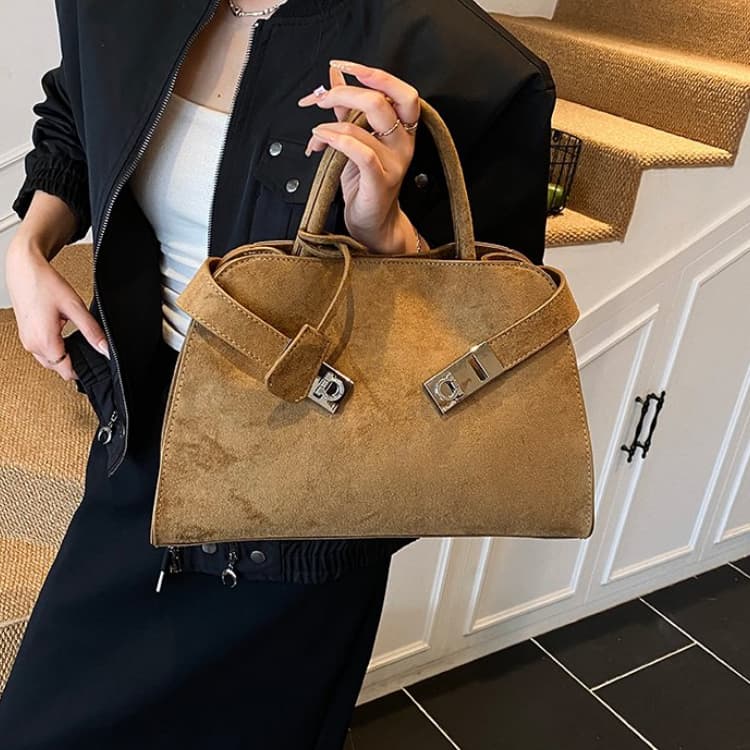 

Новая замшевая сумка-тоут, сумка через плечо, дамская сумочка 35*12*24cm хаки