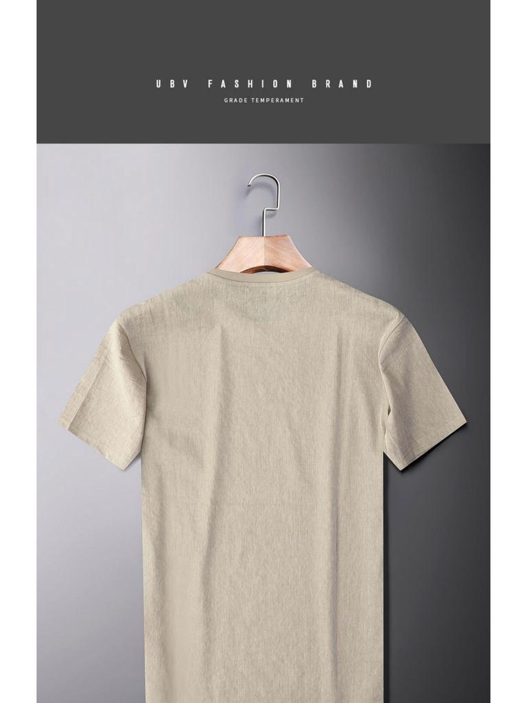 Men's Short Sleeve Casual Ice Silk Crew Neck T-Shirt - Lightweight Summer Style (2025)