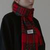 TATIANA Check Soft Lambskin 100% Wool Muffler MF8005 Red