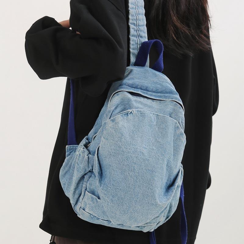 Denim Outing Shopping Small Backpack Women's Backpack Fashion Versatile School Bag