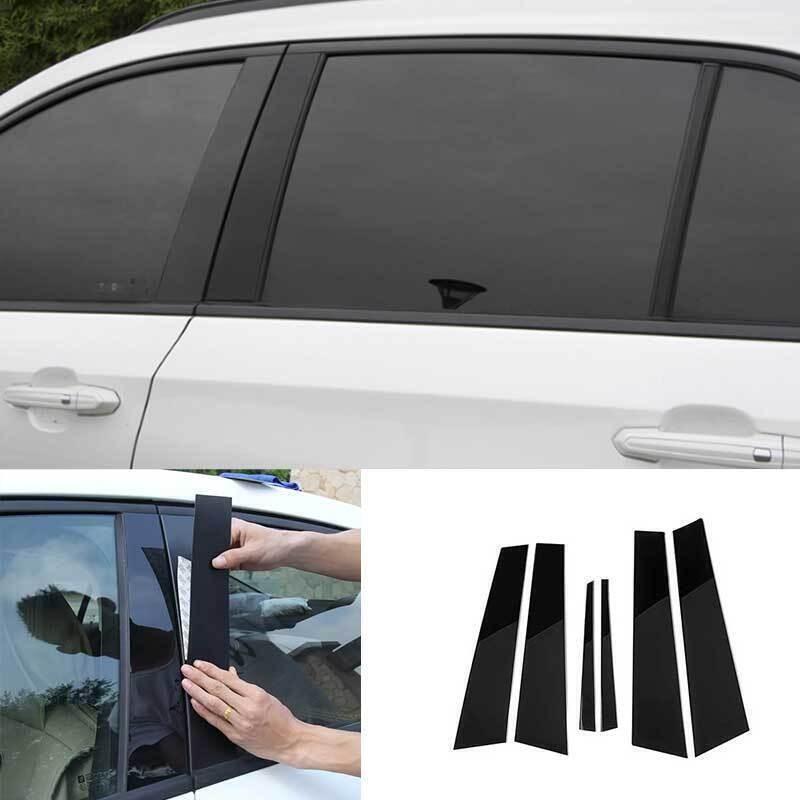For Cadillac XT4 2019-2023 Glossy Black PC Window Pillars Post Cover Trim 6PCS