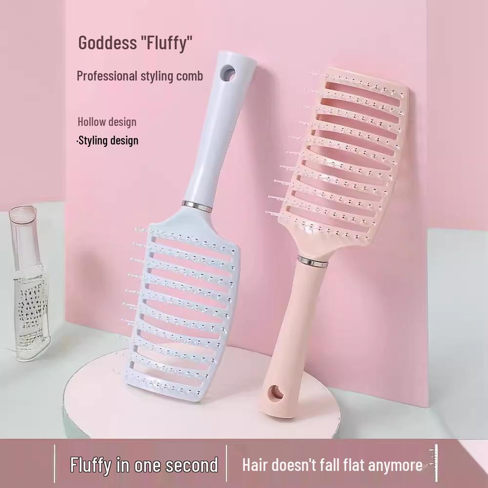 

Macaron Large Curved Hairbrush – Anti-Static, Massaging Curl Comb зелений