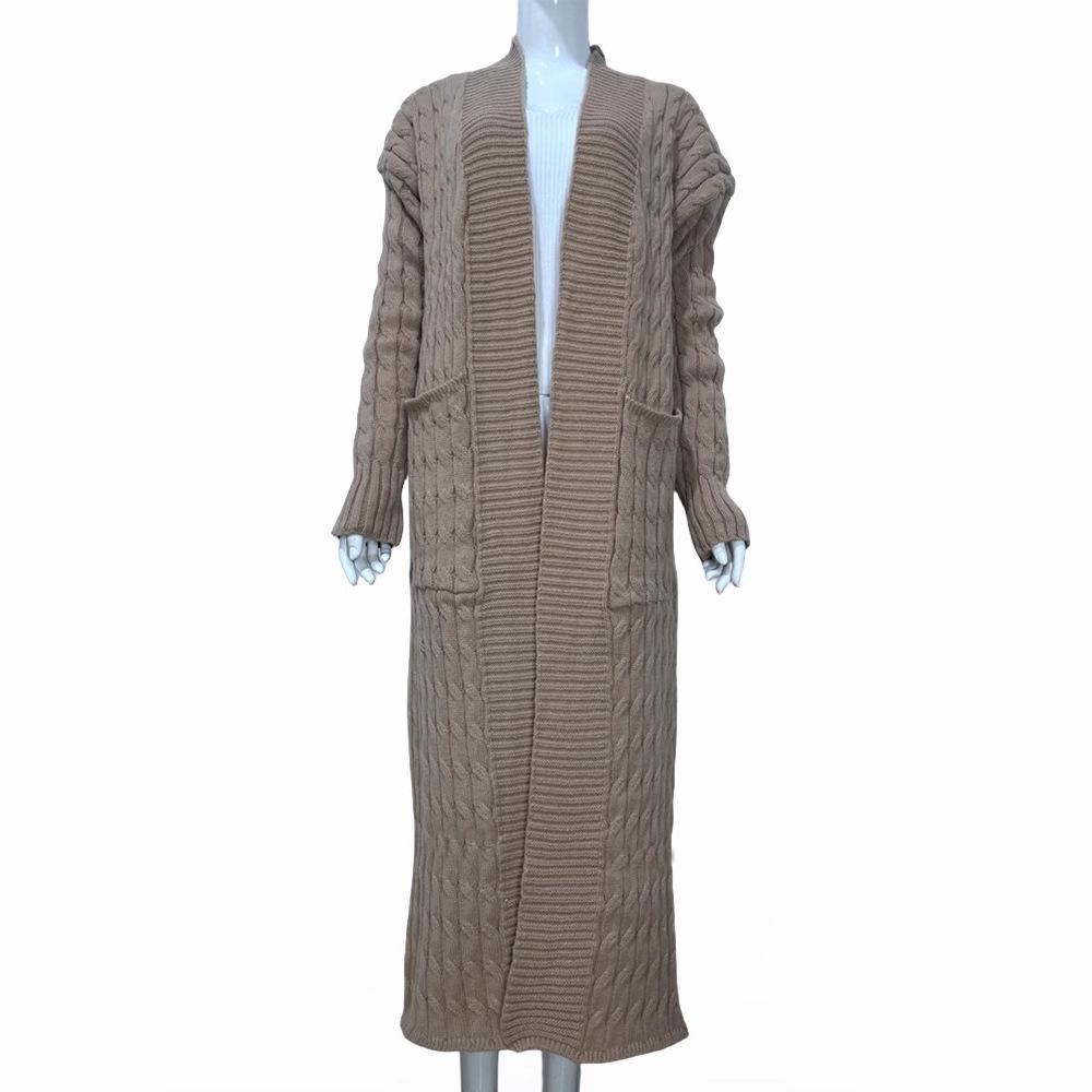 2025 European & American Women's Casual Long Sleeve Plus Size Cardigan - Autumn/Winter New Arrivals