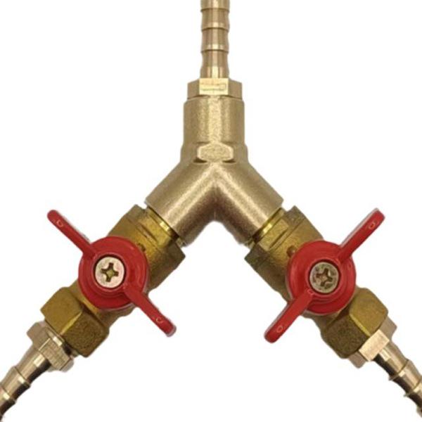 Brass Push-to-Connect Ball Valve Reducing Tee for Water Pipes (Sizes: 6/8/10/12/14/16mm)